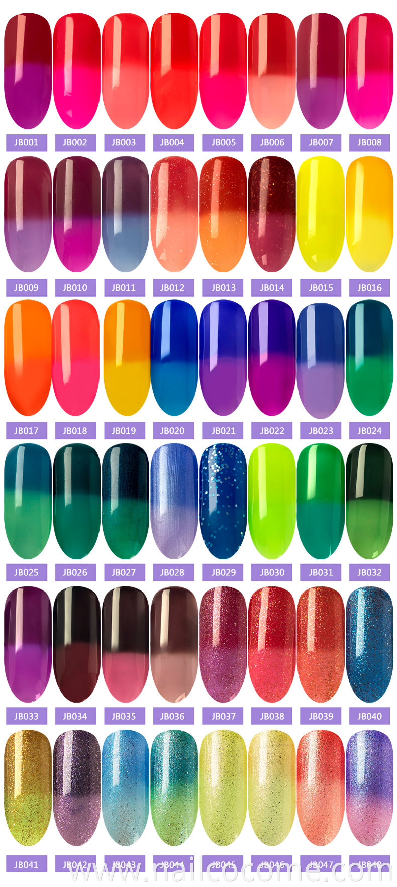 Hot selling 7.3ml 24colors temperature change color nailart